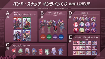 バンド・スナッチオンラインくじ第2弾商品ラインナップ