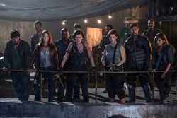 (l to r) Eoin Macken, Ali Larter, Fraser James, Milla Jovovich; Ruby Rose;, William Levy and Rola in Screen Gems' RESIDENT EVIL: THE FINAL CHAPTER.