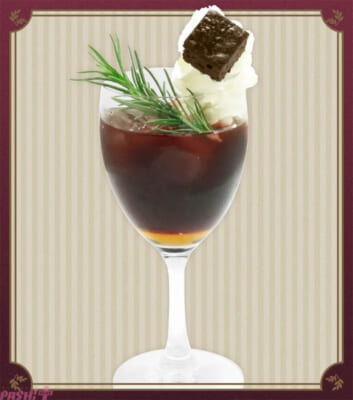 drink01_サロメイト・ハーブワイン風カクテル～ノンアルコールの１００％グレープジュースですの